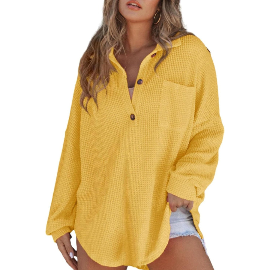 Half Button Long Sleeve Sweatshirt Apparel and Accessories