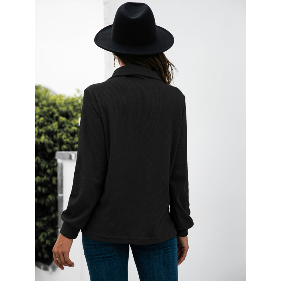 Half Button Long Sleeve T-Shirt Apparel and Accessories