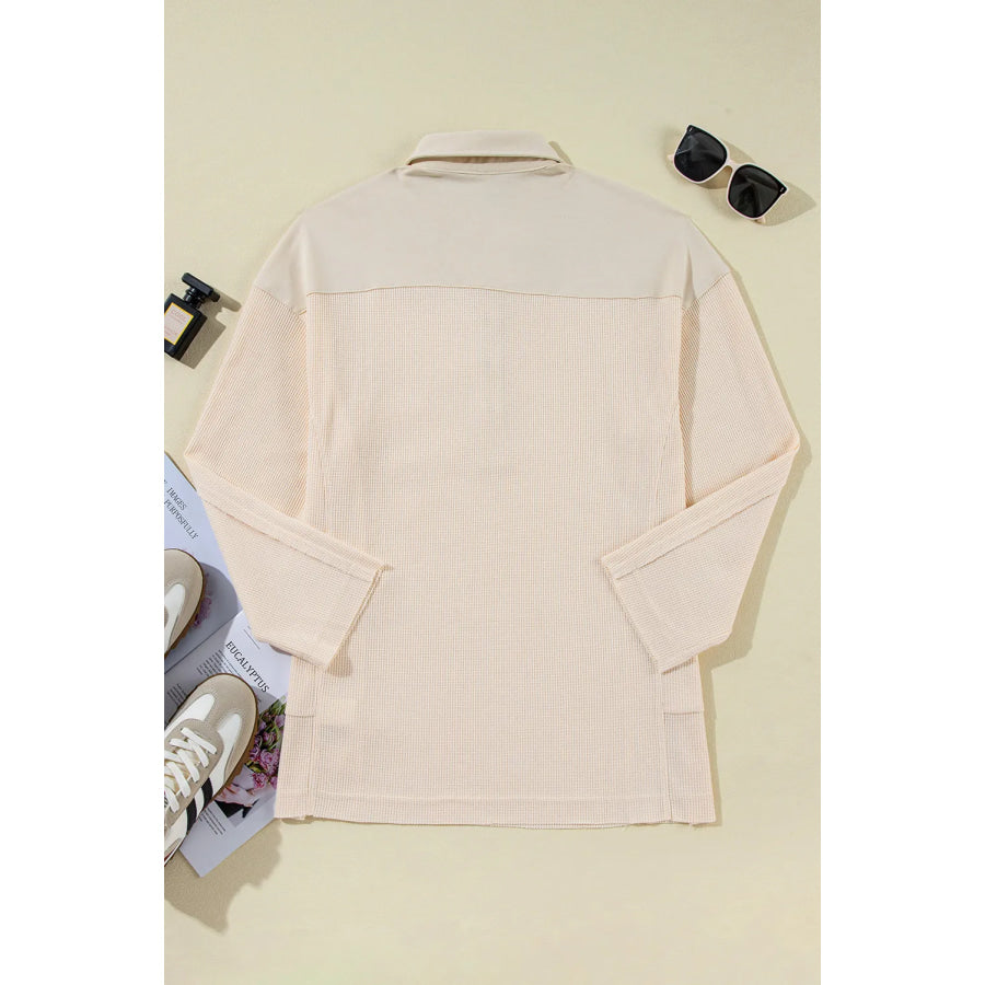 Half Button Long Sleeve Top Apparel and Accessories