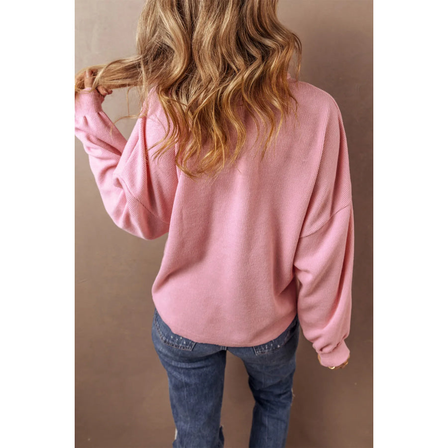 Half Button Long Sleeve Top Apparel and Accessories