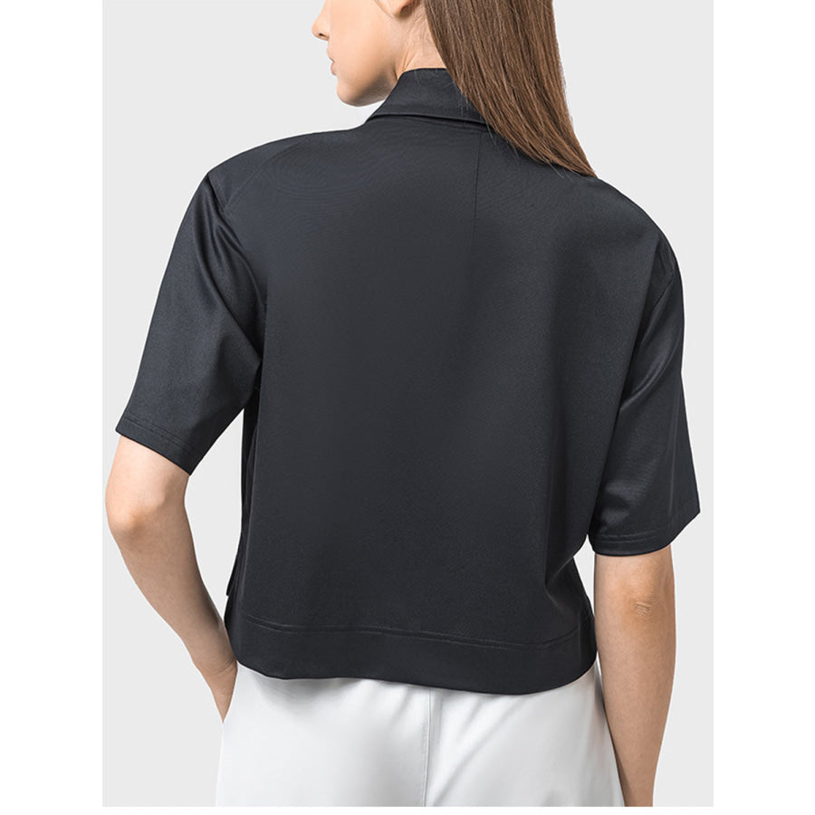 Half Button Short Sleeve Active T-Shirt Apparel and Accessories