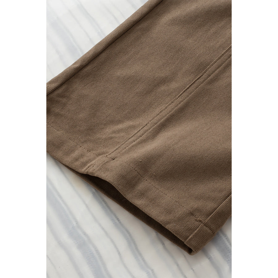 Half Elastic Waist Straight Pants Apparel and Accessories