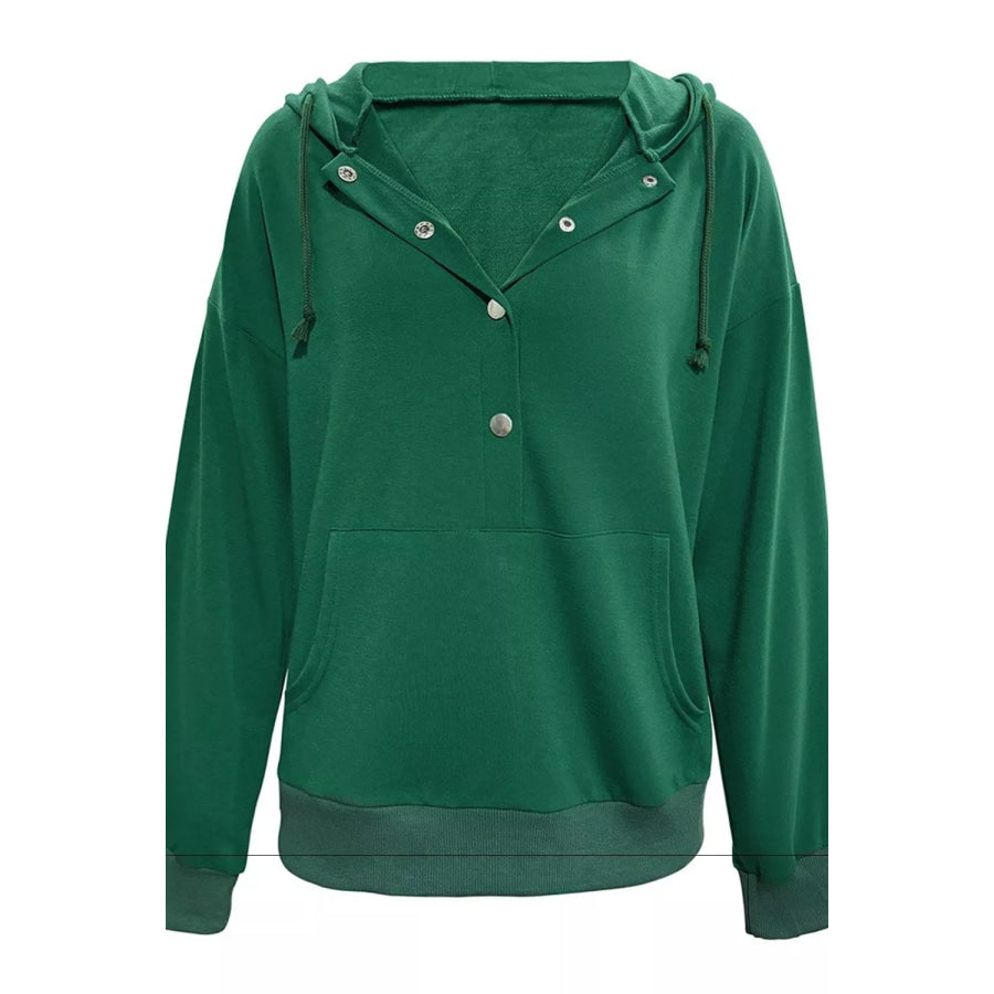 Half Snap Kangaroo Pocket Hoodie Apparel and Accessories