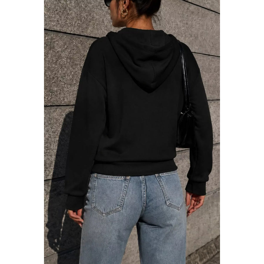 Half Snap Kangaroo Pocket Hoodie Apparel and Accessories