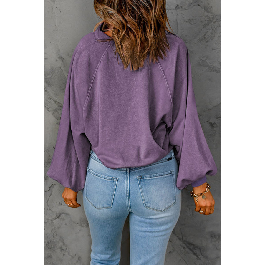 Half Snap Long Sleeve Sweatshirt Apparel and Accessories