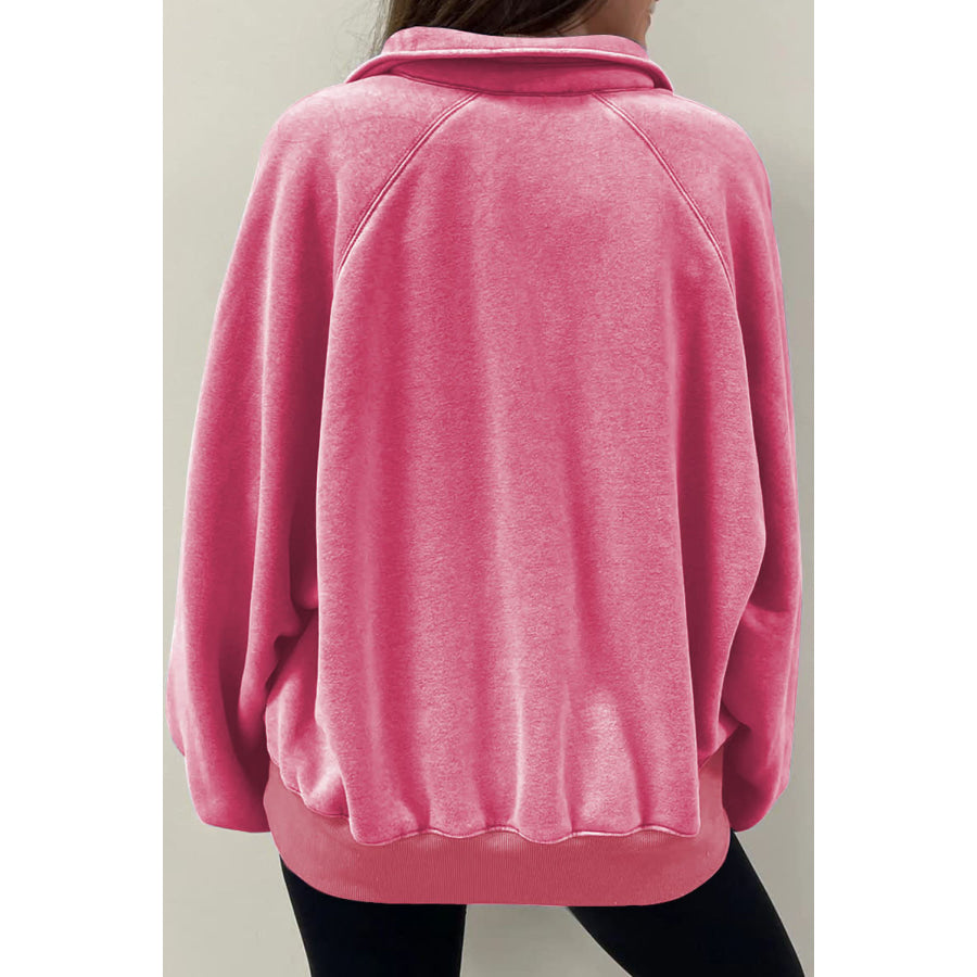 Half Snap Long Sleeve Sweatshirt Apparel and Accessories