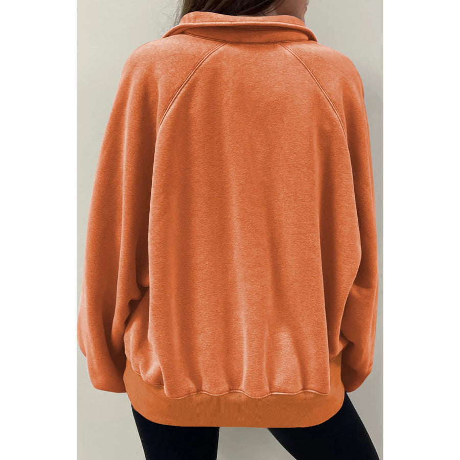 Half Snap Long Sleeve Sweatshirt Apparel and Accessories