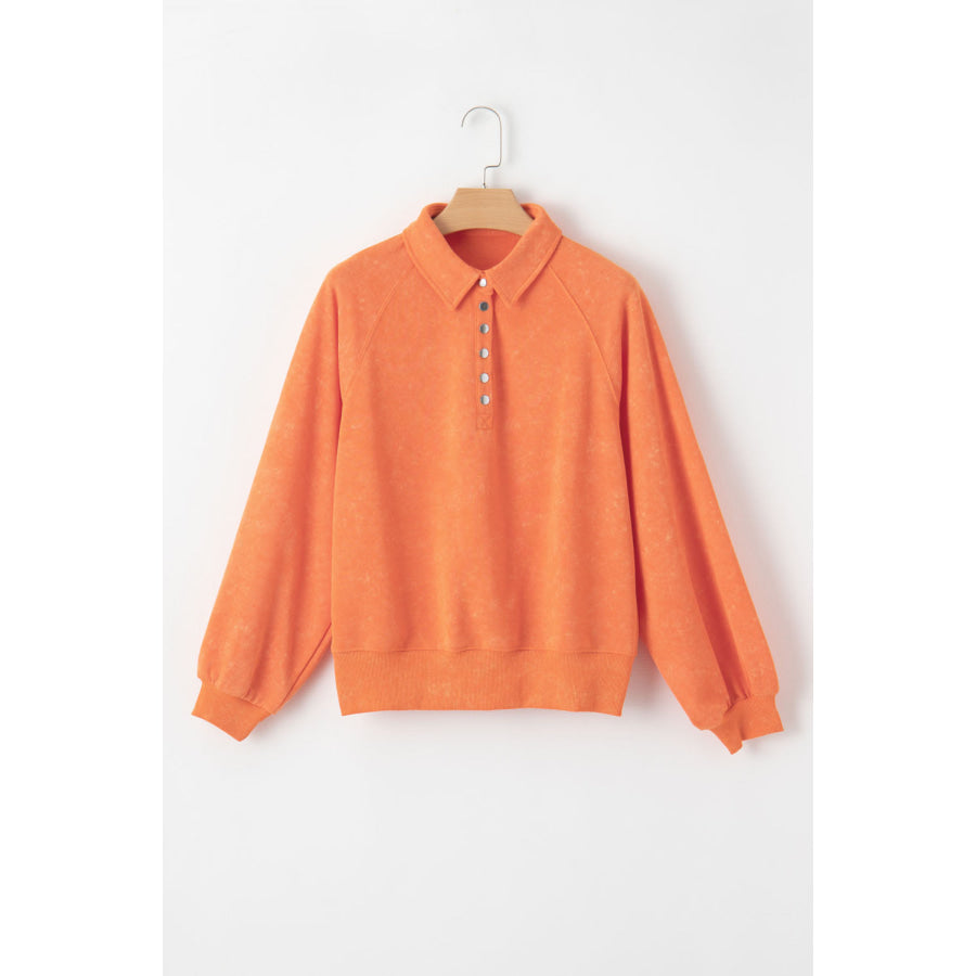 Half Snap Long Sleeve Sweatshirt Apparel and Accessories