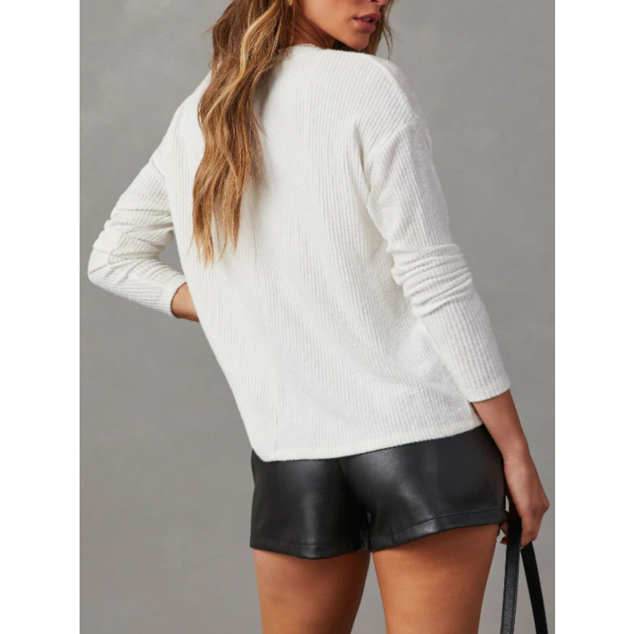 Half Snap Long Sleeve T-Shirt Apparel and Accessories