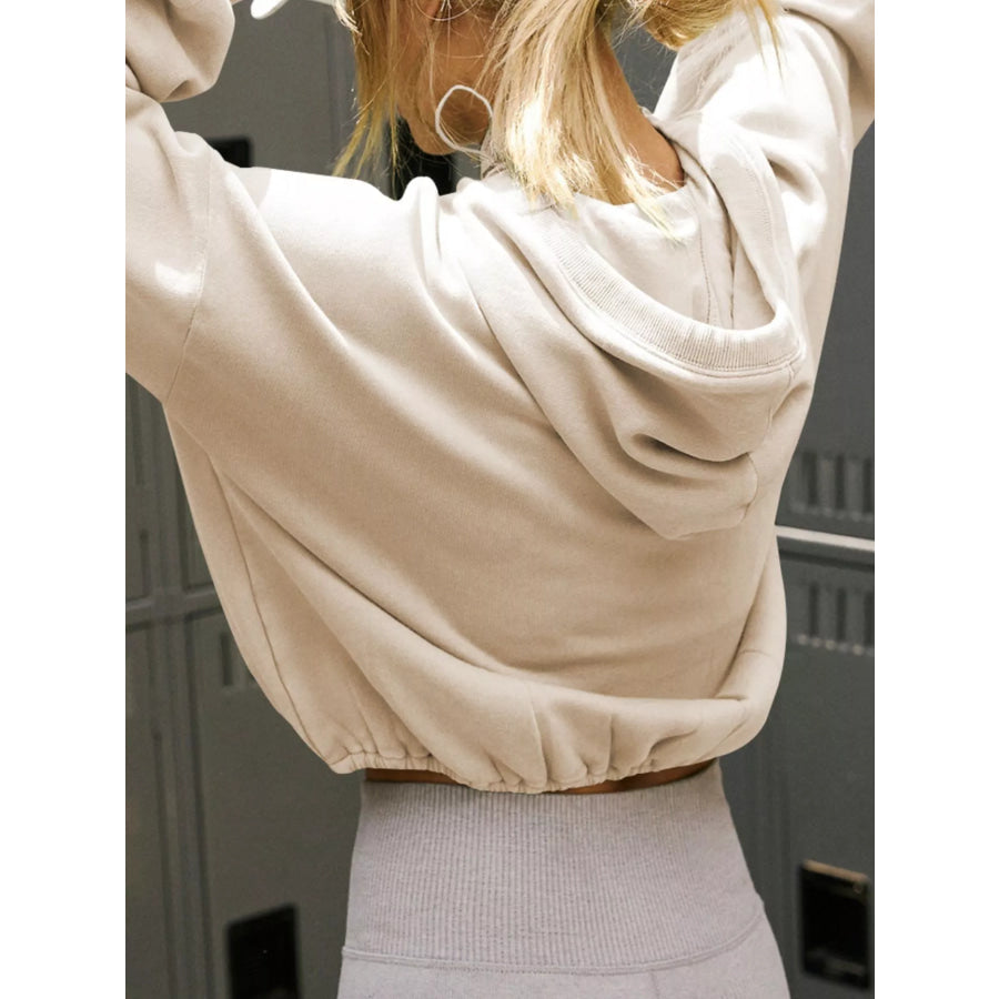 Half-Zip Dropped Shoulder Hoodie Apparel and Accessories