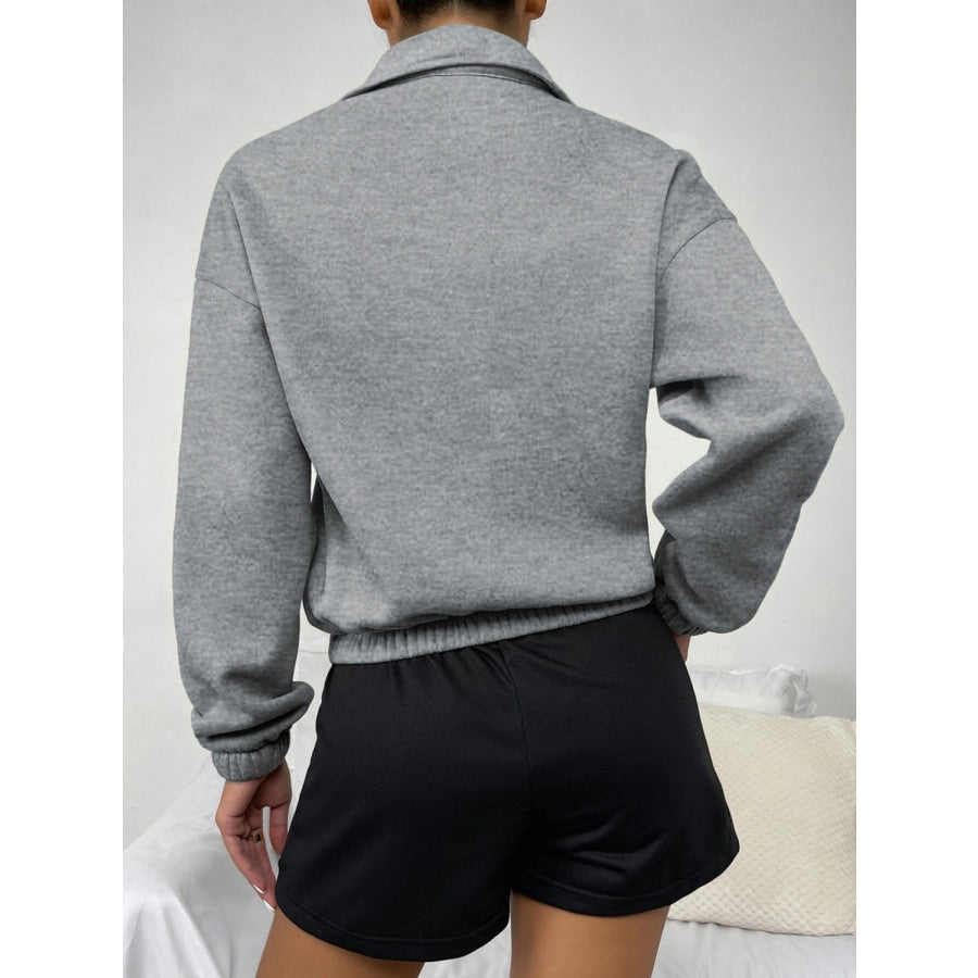 Half-Zip Dropped Shoulder Sweatshirt