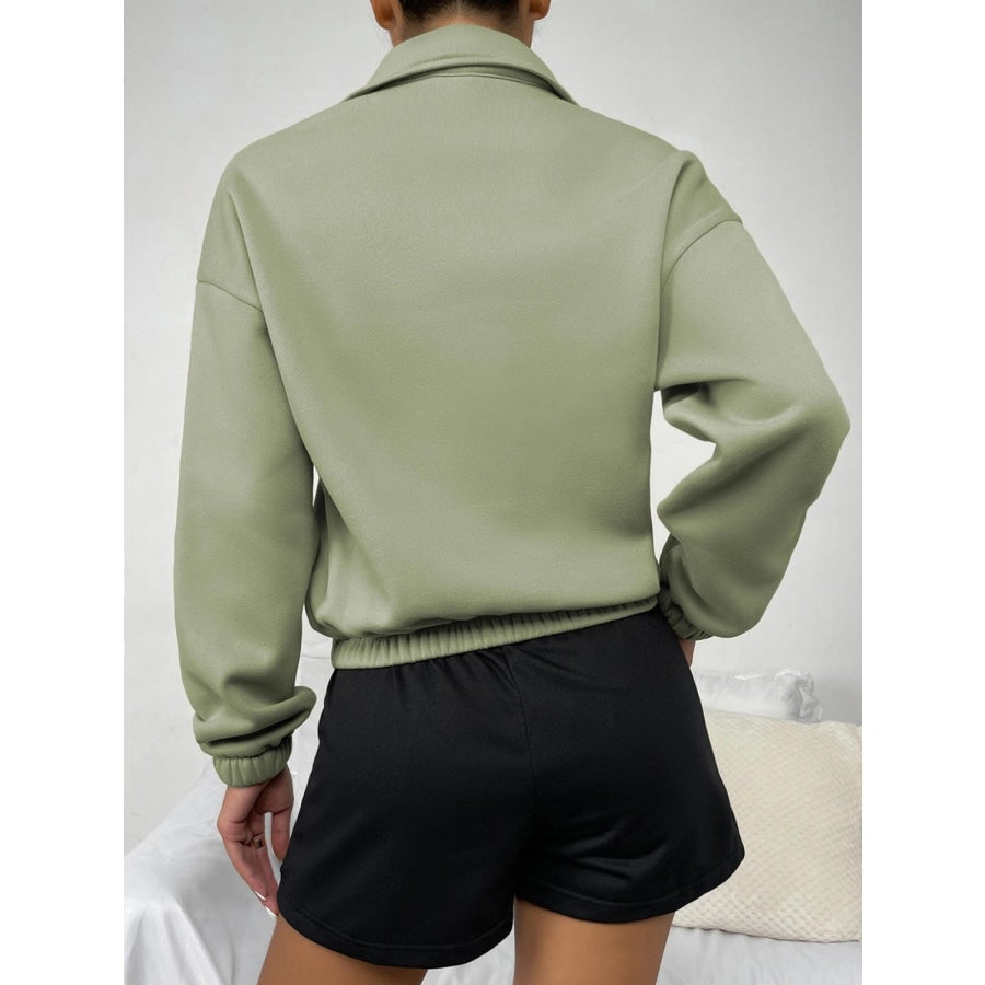 Half-Zip Dropped Shoulder Sweatshirt