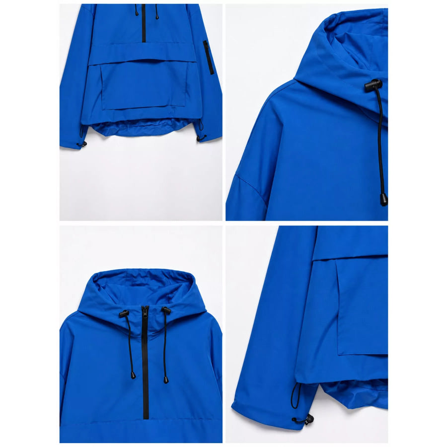 Half-Zip Hooded Anorak Jacket Apparel and Accessories
