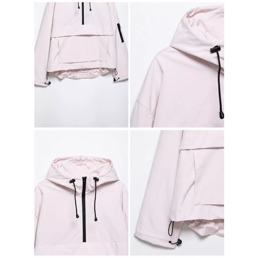 Half-Zip Hooded Anorak Jacket Apparel and Accessories