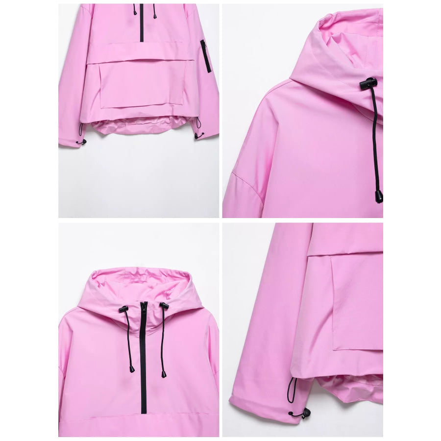 Half-Zip Hooded Anorak Jacket Apparel and Accessories