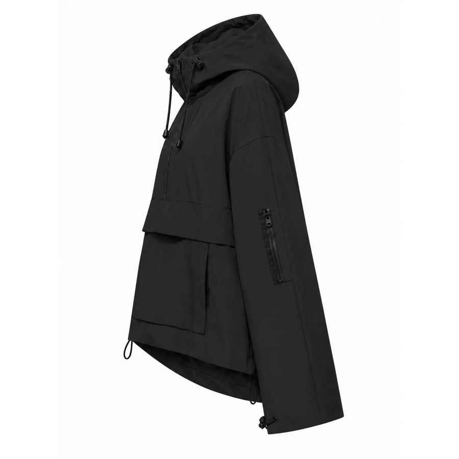Half-Zip Hooded Anorak Jacket Apparel and Accessories