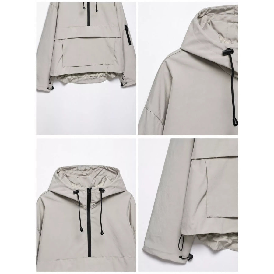 Half-Zip Hooded Anorak Jacket Apparel and Accessories