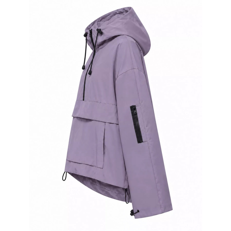 Half-Zip Hooded Anorak Jacket Apparel and Accessories