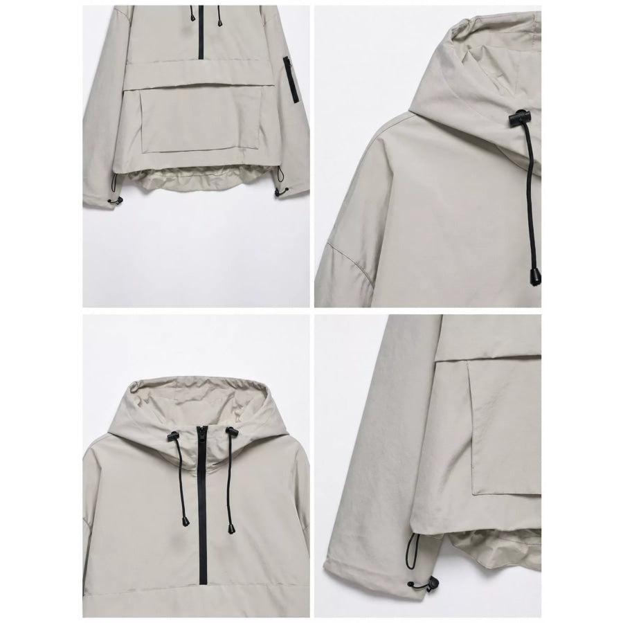 Half-Zip Hooded Anorak Jacket Apparel and Accessories