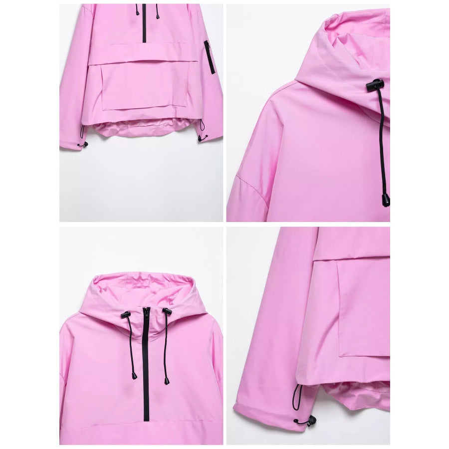 Half-Zip Hooded Anorak Jacket Apparel and Accessories