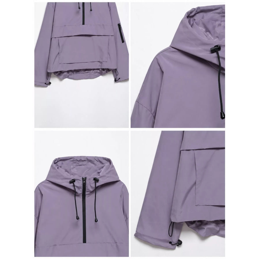 Half-Zip Hooded Anorak Jacket Apparel and Accessories