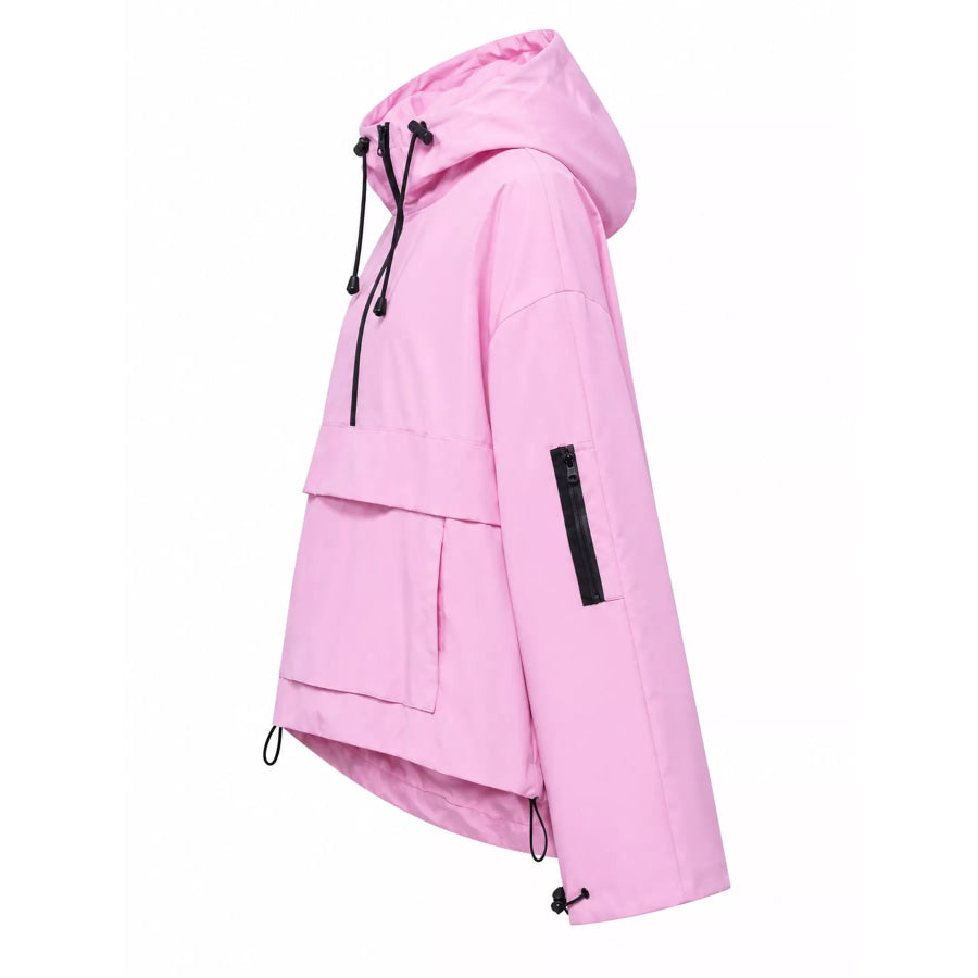 Half-Zip Hooded Anorak Jacket Apparel and Accessories
