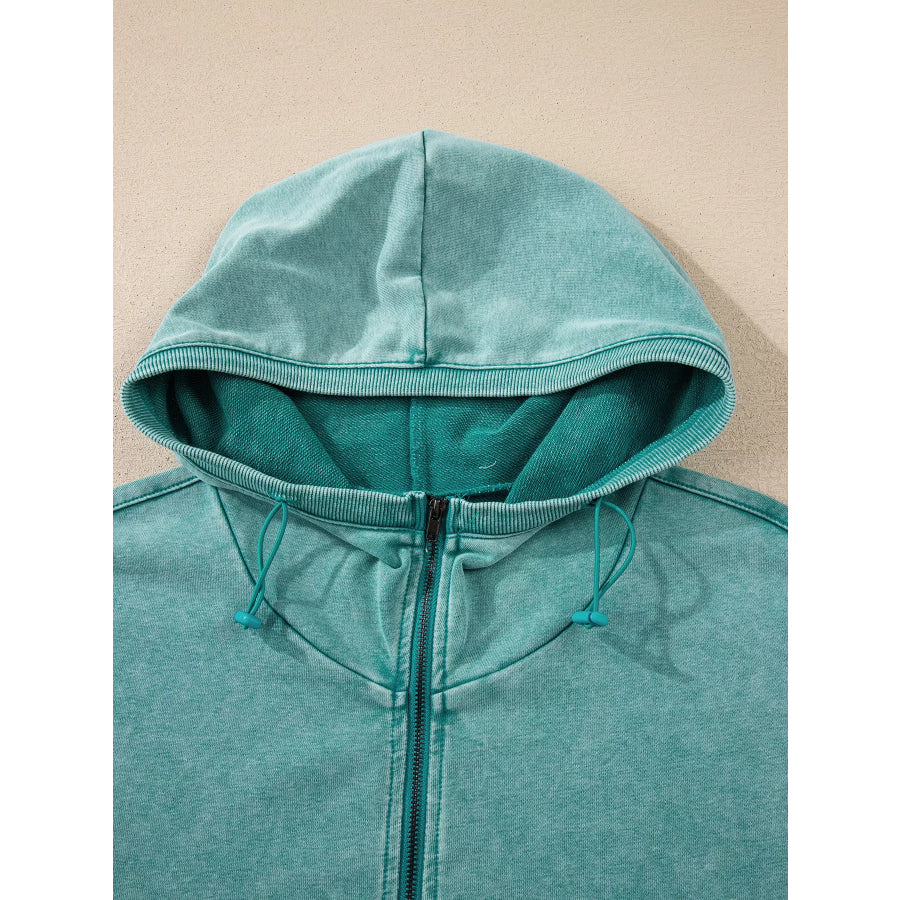 Half Zip Kangaroo Pocket Mineral Wash Baggy Hoodie Apparel and Accessories