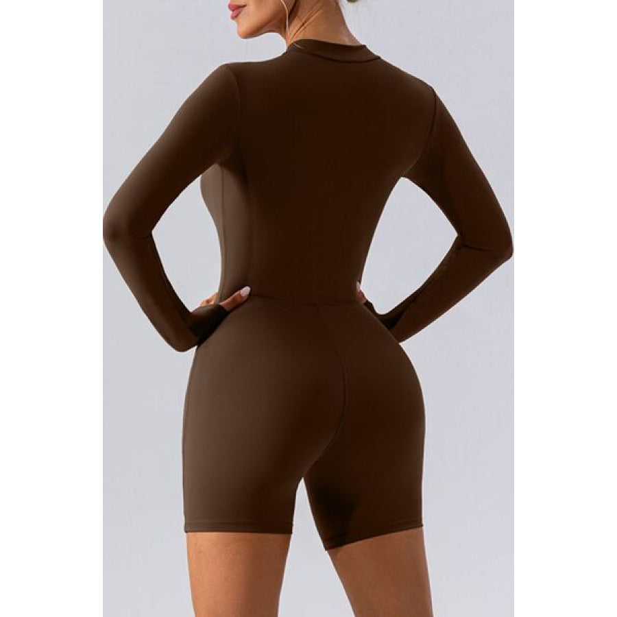 Half Zip Long Sleeve Active Romper Apparel and Accessories