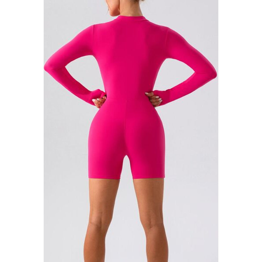 Half Zip Long Sleeve Active Romper Apparel and Accessories
