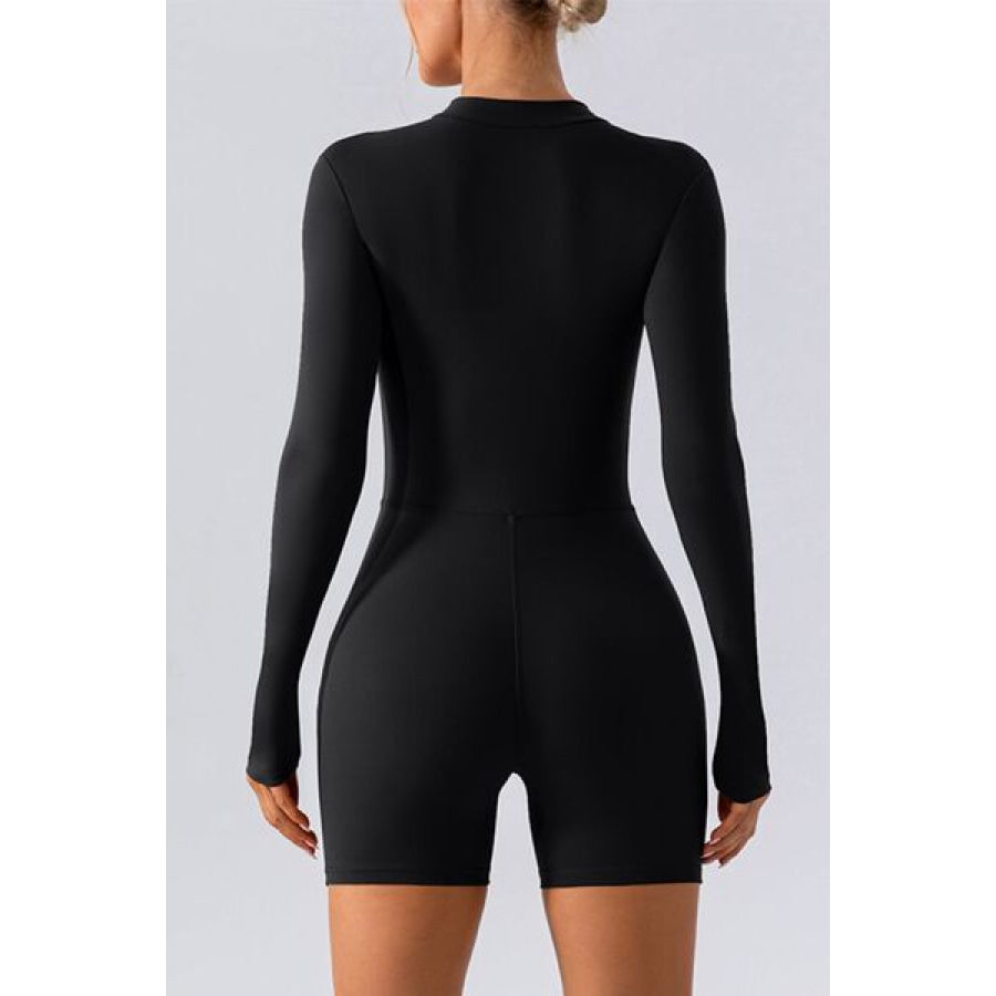 Half Zip Long Sleeve Active Romper Apparel and Accessories