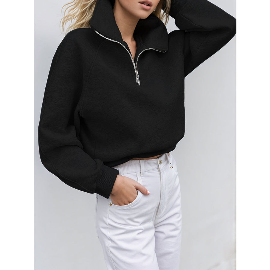 Half Zip Long Sleeve Sweatshirt Apparel and Accessories