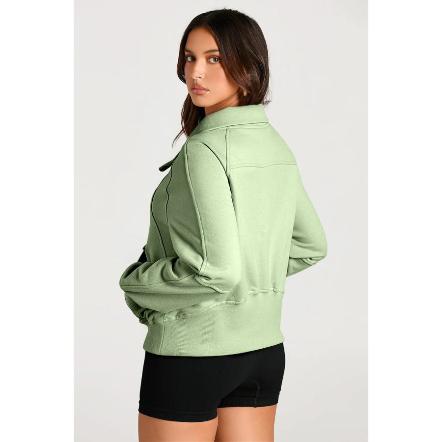 Half Zip Long Sleeve Sweatshirt Apparel and Accessories