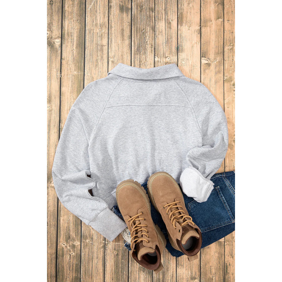 Half Zip Long Sleeve Sweatshirt Apparel and Accessories