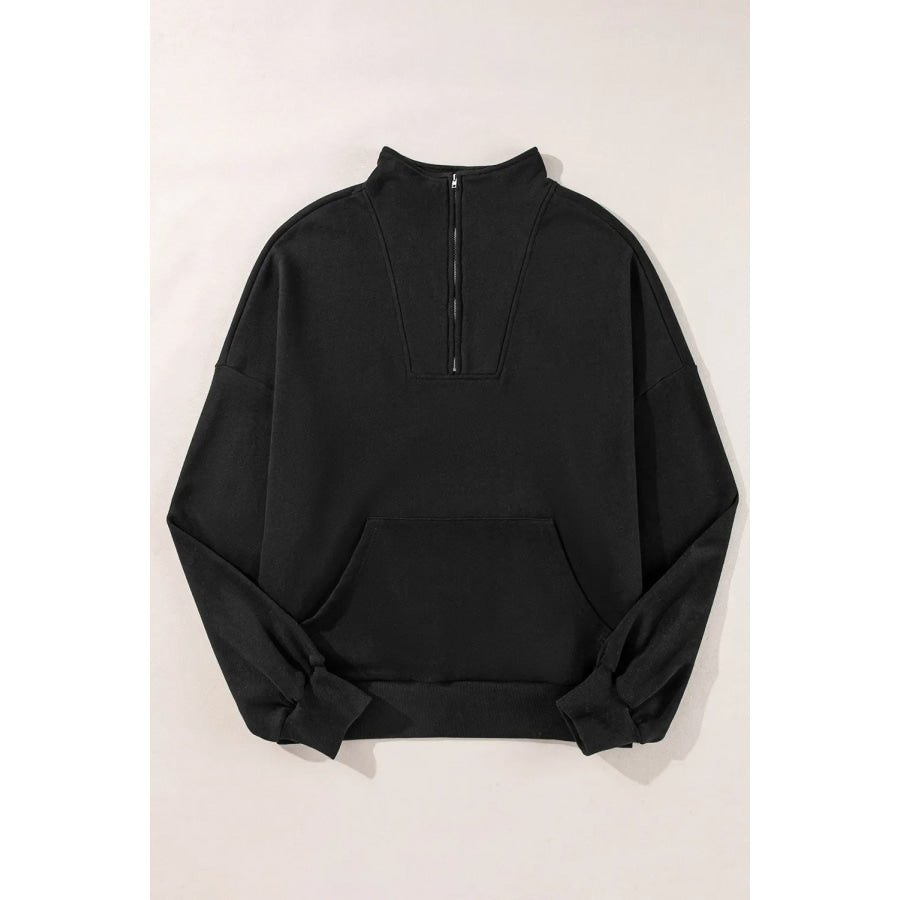 Half Zip Long Sleeve Sweatshirt Apparel and Accessories