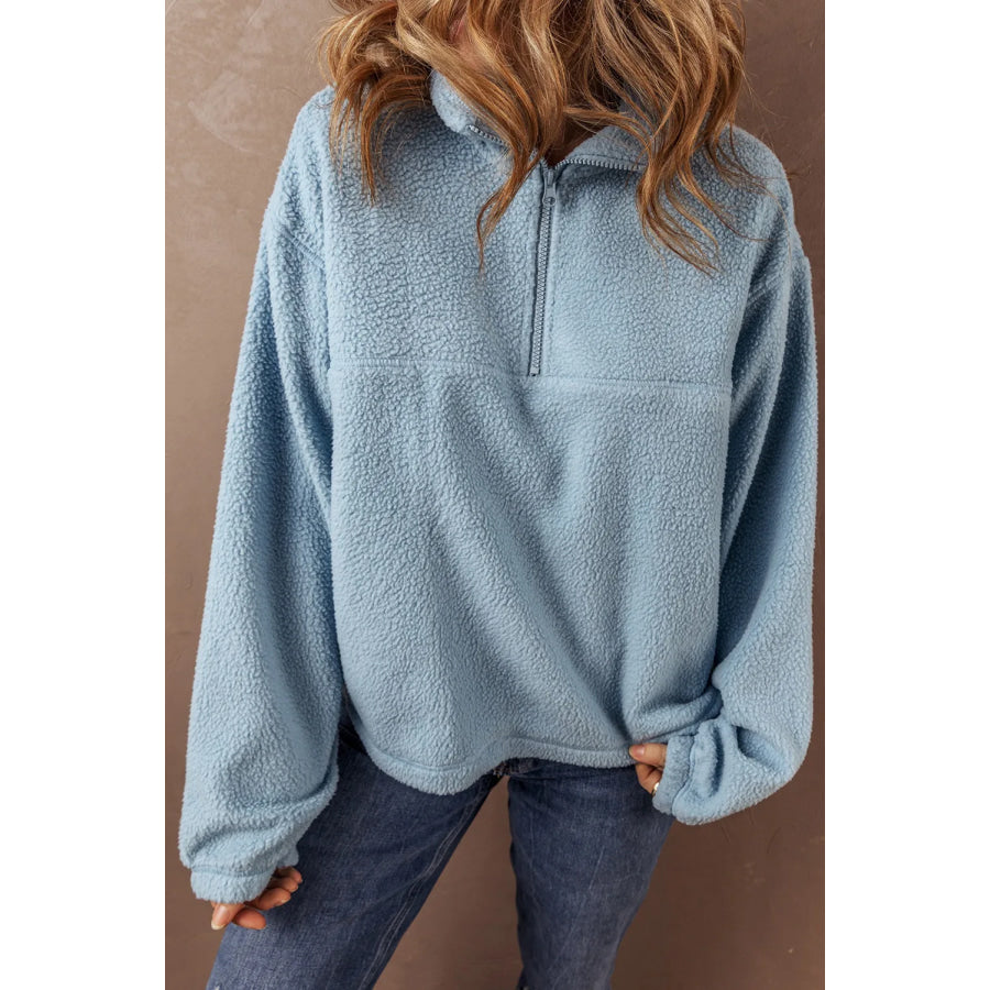 Half Zip Long Sleeve Sweatshirt Apparel and Accessories