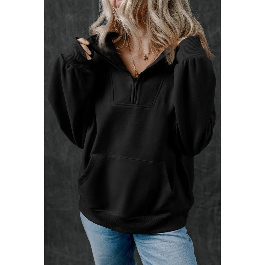 Half Zip Long Sleeve Sweatshirt Apparel and Accessories