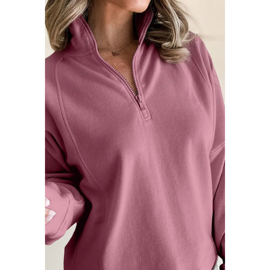 Half Zip Long Sleeve Sweatshirt Apparel and Accessories