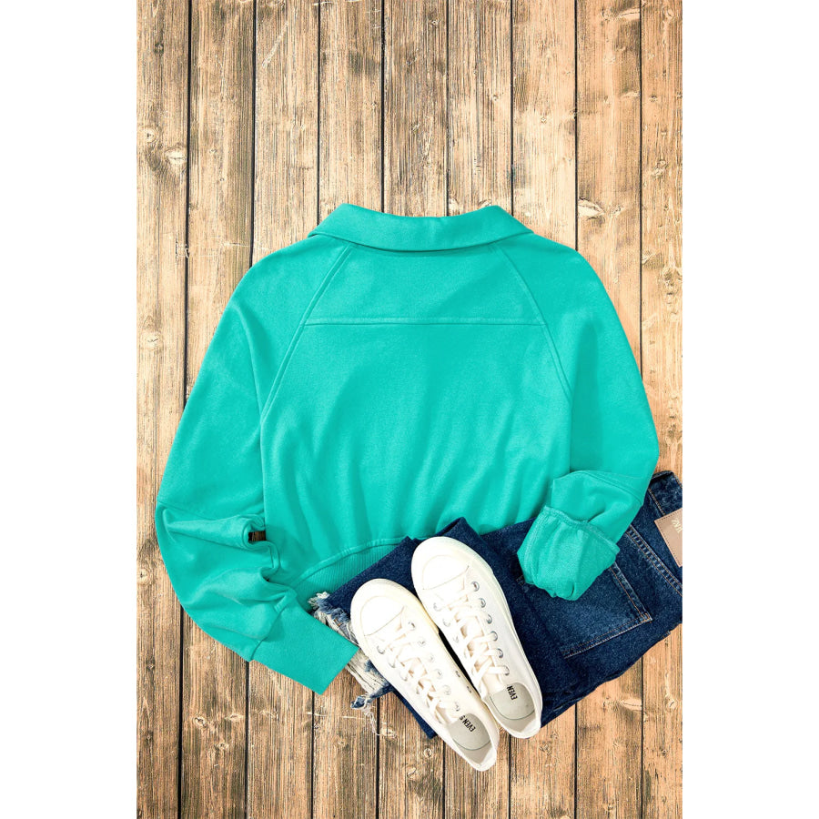 Half Zip Long Sleeve Sweatshirt Apparel and Accessories