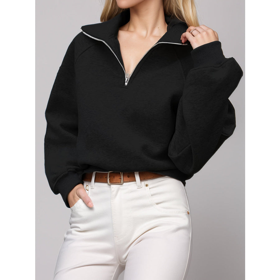 Half Zip Long Sleeve Sweatshirt Apparel and Accessories