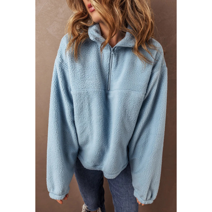 Half Zip Long Sleeve Sweatshirt Apparel and Accessories