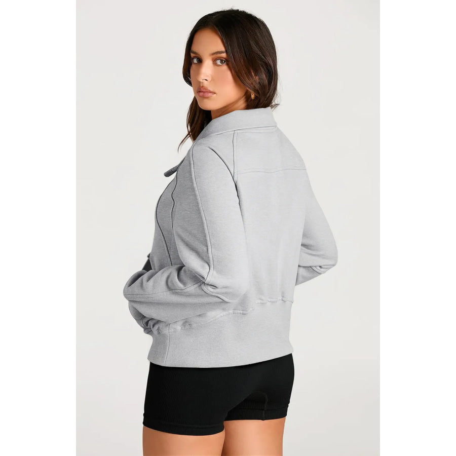 Half Zip Long Sleeve Sweatshirt Apparel and Accessories