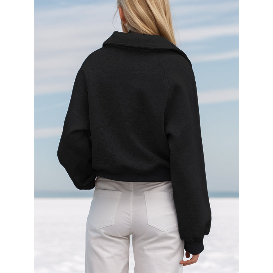 Half Zip Long Sleeve Sweatshirt Apparel and Accessories