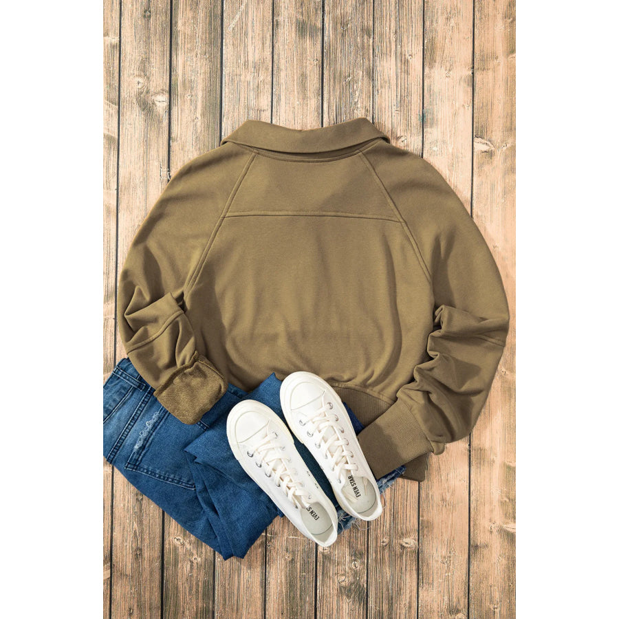 Half Zip Long Sleeve Sweatshirt Apparel and Accessories