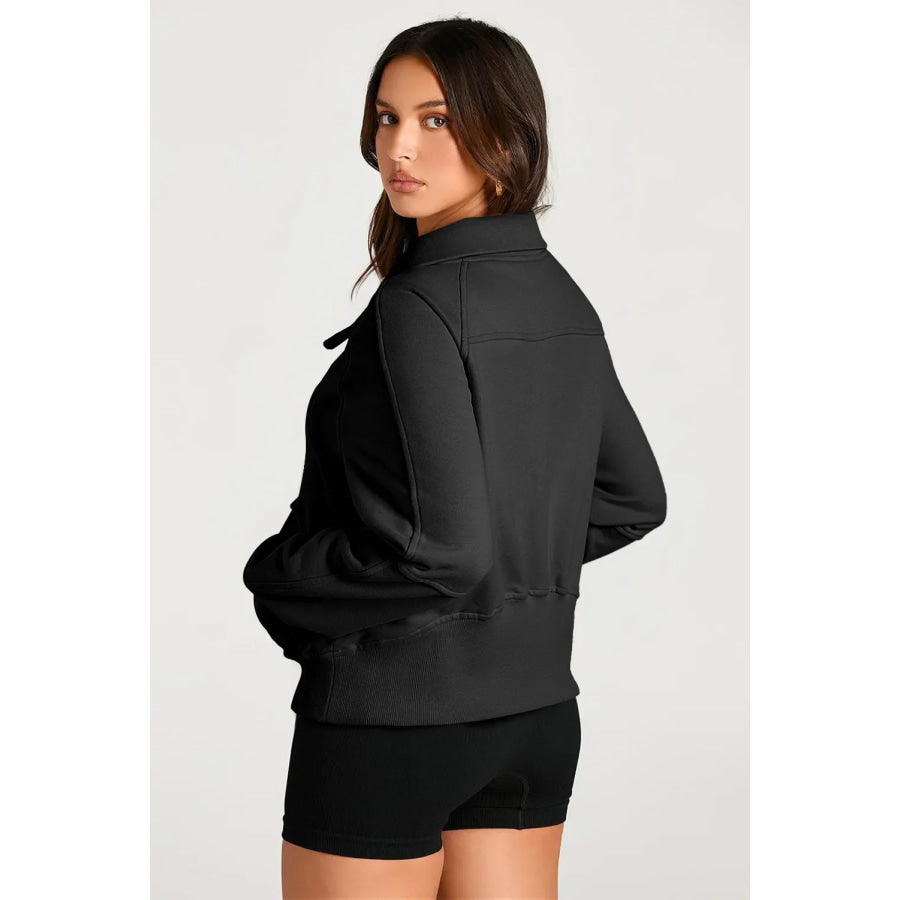 Half Zip Long Sleeve Sweatshirt Apparel and Accessories