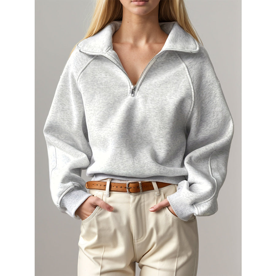 Half Zip Long Sleeve Sweatshirt Apparel and Accessories