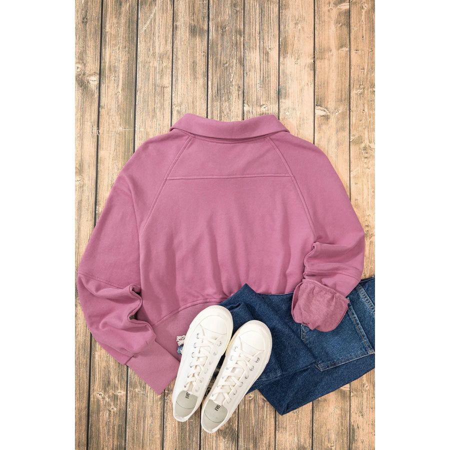 Half Zip Long Sleeve Sweatshirt Apparel and Accessories