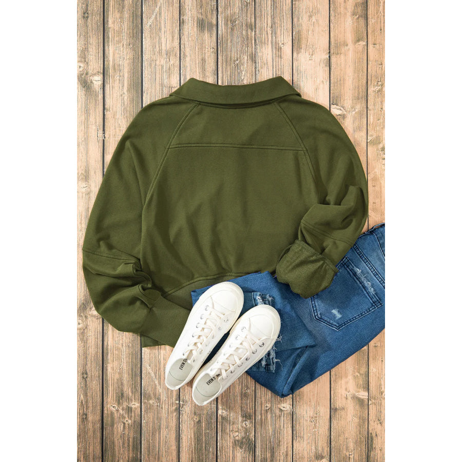 Half Zip Long Sleeve Sweatshirt Apparel and Accessories