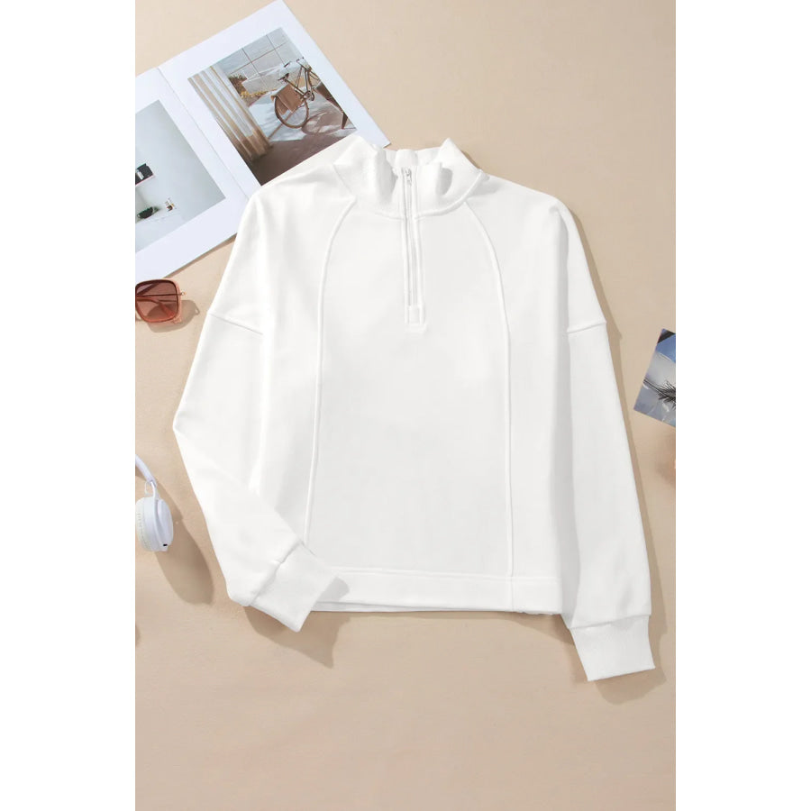 Half Zip Long Sleeve Sweatshirt Apparel and Accessories