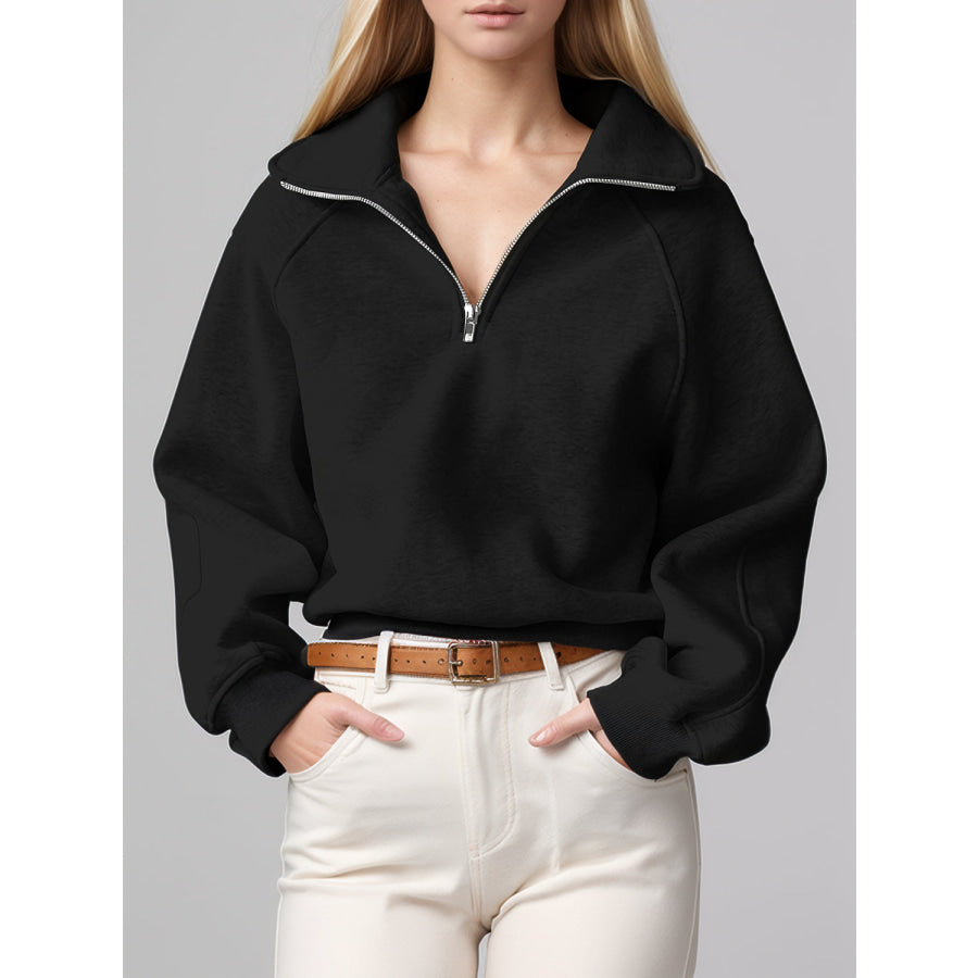 Half Zip Long Sleeve Sweatshirt Apparel and Accessories