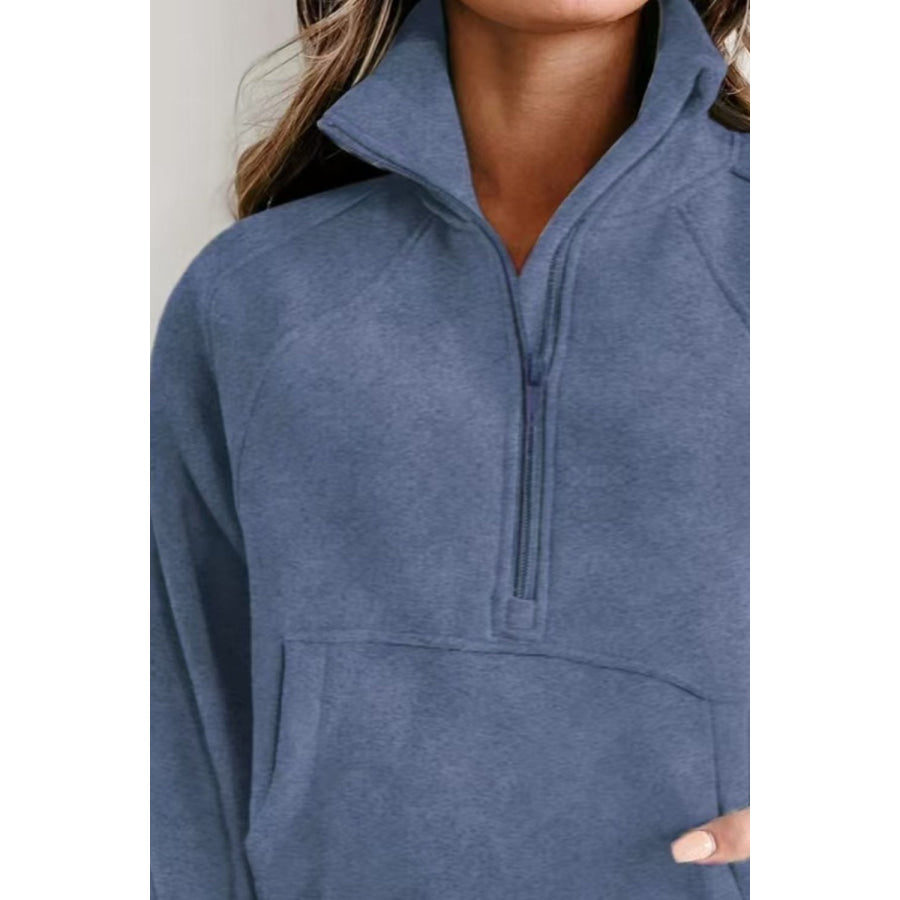 Half Zip Long Sleeve Sweatshirt Apparel and Accessories